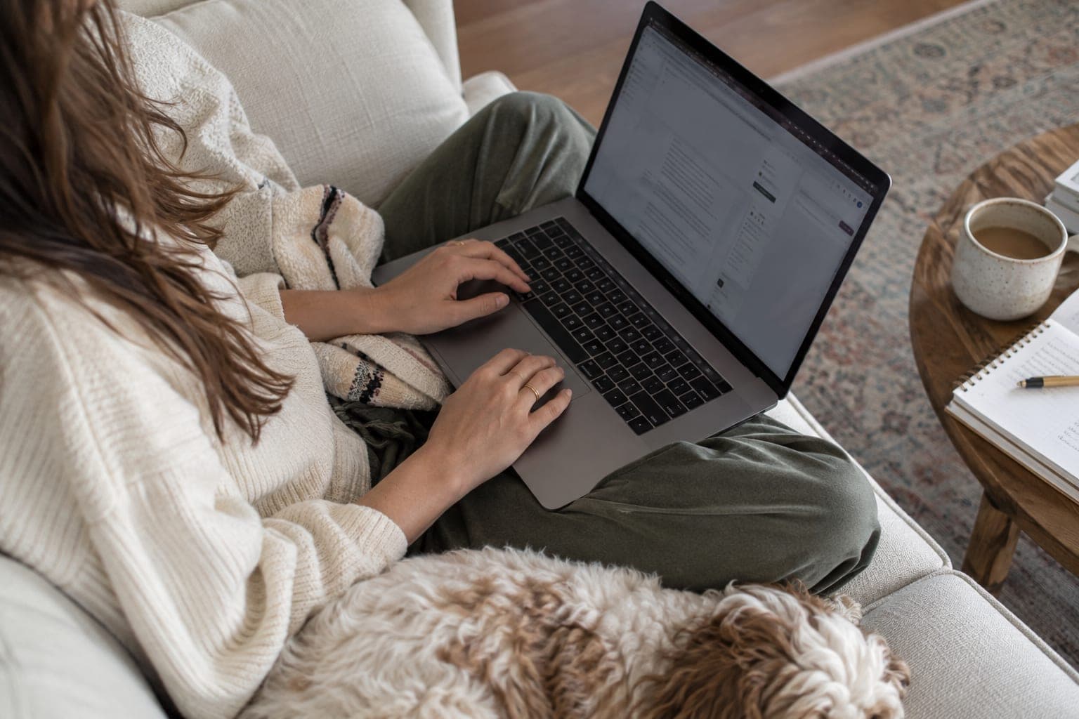Vero at her laptop for an online session.
